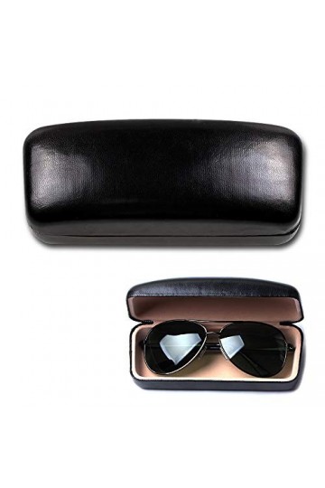 Grand étui à lunettes en cuir rigide pour lunettes de soleil