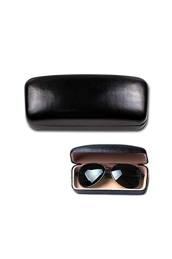 Grand étui à lunettes en cuir rigide pour lunettes de soleil