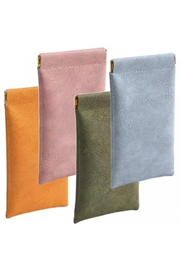 iplusmile 4 Pièces Sac De Rangement Pour Lunettes à Lunettes à Presser Étuis à Lunettes Souples Pour Femmes Support Porte-lun