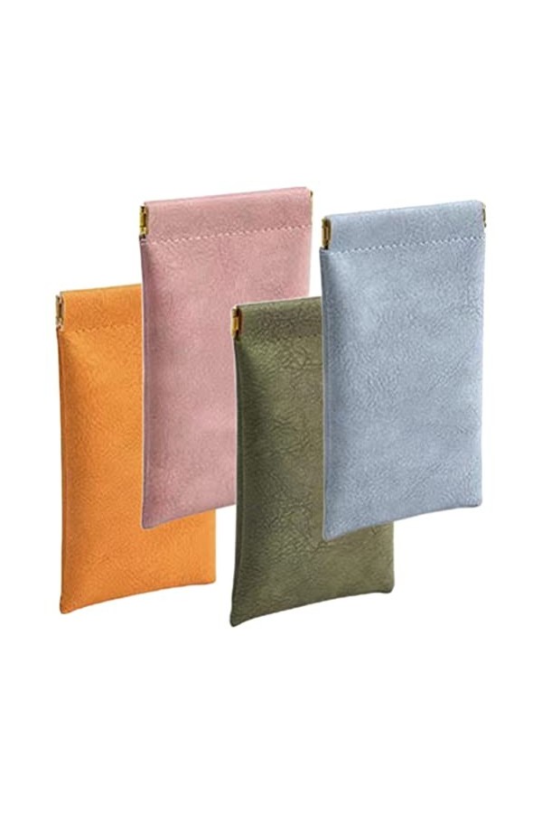 iplusmile 4 Pièces Sac De Rangement Pour Lunettes à Lunettes à Presser Étuis à Lunettes Souples Pour Femmes Support Porte-lun