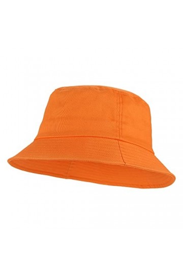 Umeepar - Chapeau bob Unisexe 100% Coton - Chapeau de Soleil Pliable - Plaine Orange