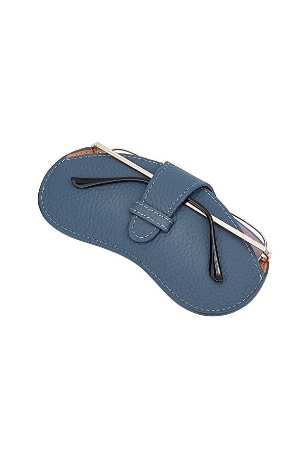 AMIJOUX Etui à Lunettes en Cuir Souple, Pochette de Voyage Mince pour Lunettes de Soleil, Portable Véritable Pochette de Rang