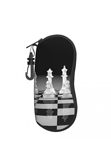Étui à lunettes avec motif balle déchecs Reversi - Coque souple portable à fermeture éclair - Étui à lunettes ultra léger et