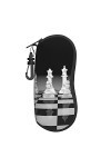 Étui à lunettes avec motif balle déchecs Reversi - Coque souple portable à fermeture éclair - Étui à lunettes ultra léger et
