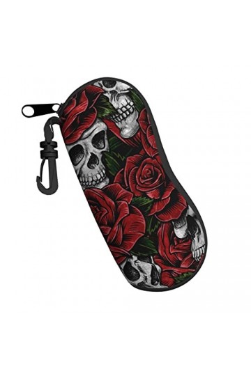 Étui souple avec fermeture éclair et motif tête de mort pour homme et femme - Anti-rayures - Portable - Clip de ceinture de v