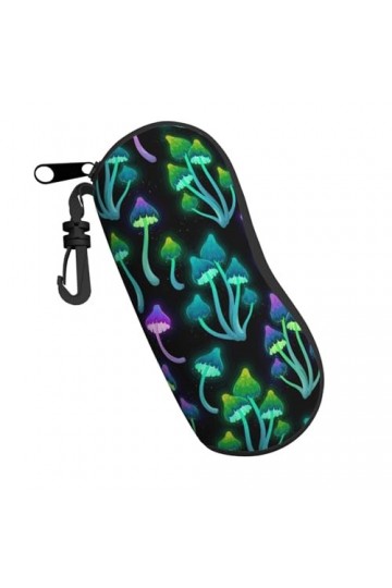 ONSMO Étui à lunettes souple coloré en forme de champignons fluo avec fermeture éclair, ultra léger et pratique, Noir , taill