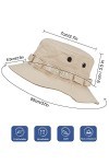 LIVACASA Bob Randonnée pour Femme Homme Bob avec Cordon Amovible Bob Pecheur Kaki