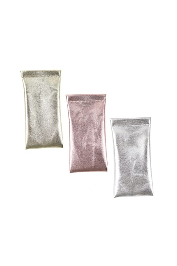 FRCOLOR 3 Pièces Sac à Lunettes Sacs De Lunettes De Soleil Manchon De Lunettes De Soleil Étuis à Lunettes Souples Lunettes Po