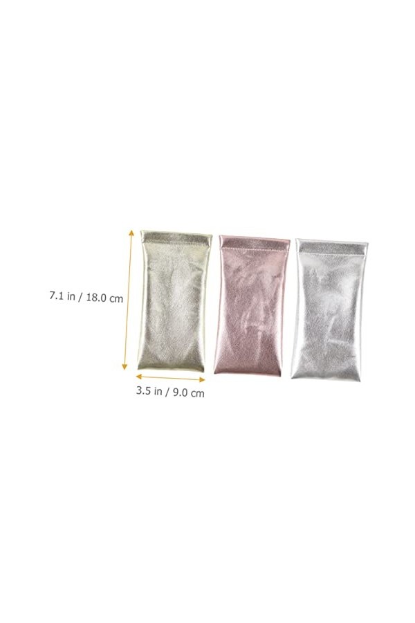 FRCOLOR 3 Pièces Sac à Lunettes Sacs De Lunettes De Soleil Manchon De Lunettes De Soleil Étuis à Lunettes Souples Lunettes Po