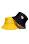 CHUANGOU Chapeau Bob Unisexe Réversible Coton Chapeau de Marguerit Chapeau Double Face pour Randonnée Camping Plage 56-58 cm