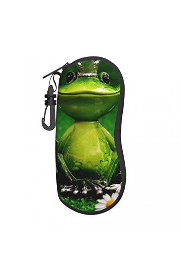 Étui à lunettes mignon en forme de grenouille avec fermeture éclair, étui à lunettes ultra léger et pratique, Noir , taille u