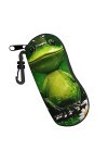 Étui à lunettes mignon en forme de grenouille avec fermeture éclair, étui à lunettes ultra léger et pratique, Noir , taille u