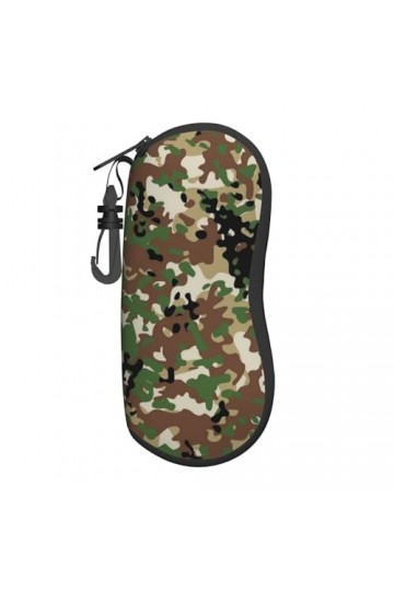 ONSMO Étui à lunettes souple vert marron camouflage fermeture éclair étui à lunettes ultra léger et pratique coque souple sac