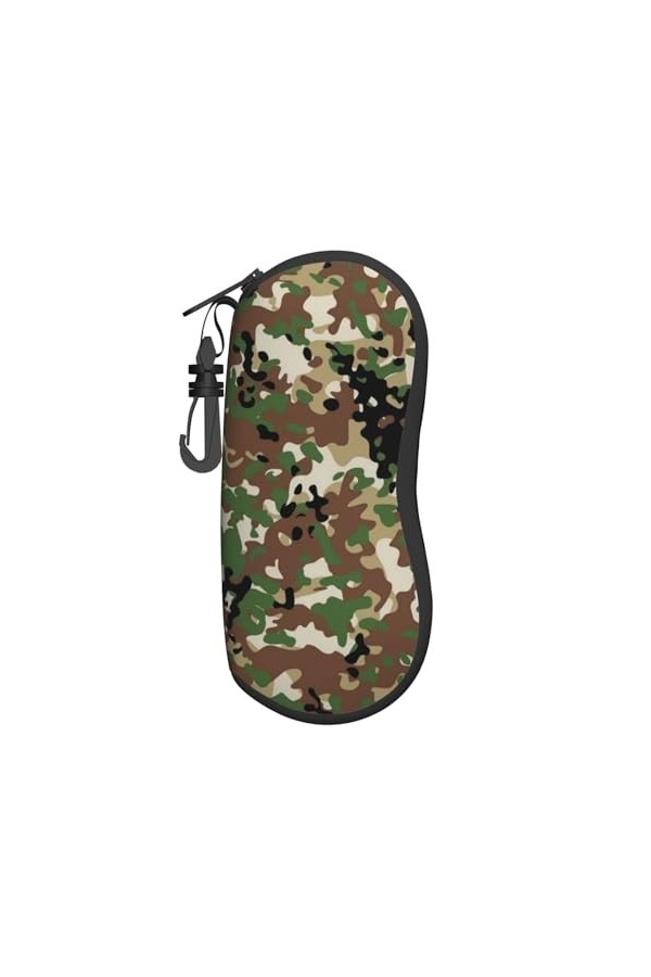 ONSMO Étui à lunettes souple vert marron camouflage fermeture éclair étui à lunettes ultra léger et pratique coque souple sac