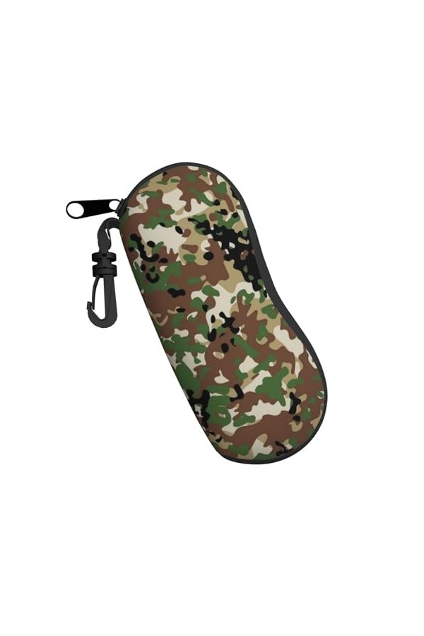 ONSMO Étui à lunettes souple vert marron camouflage fermeture éclair étui à lunettes ultra léger et pratique coque souple sac