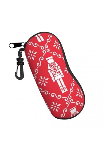 ONSMO Étui à lunettes de Noël souple avec fermeture éclair - Ultra léger et pratique - Motif casse-noisette - Rouge, Noir , t