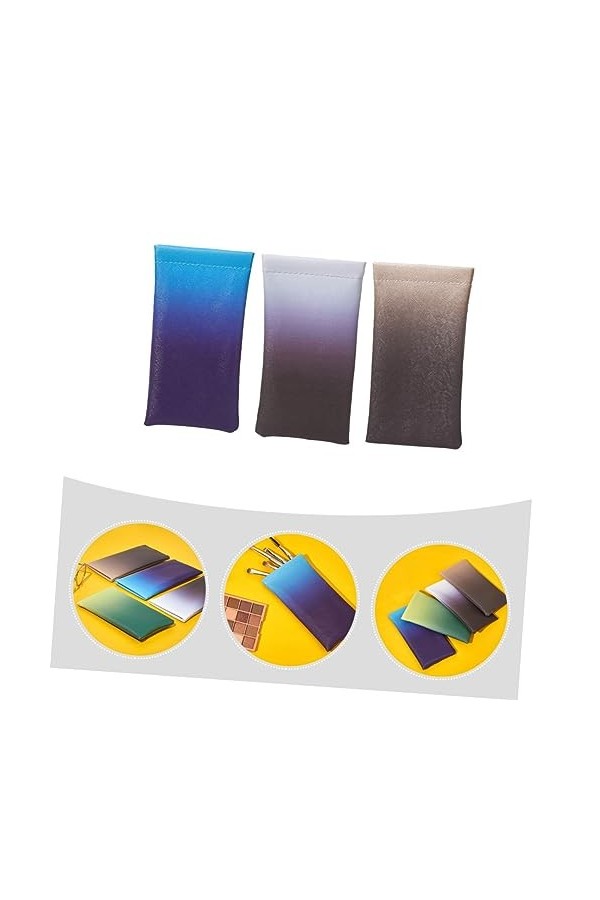 Beaupretty 3Pcs Lunettes Sac Tissu Étui À Lunettes De Soleil Organisateur Sacs Microfibre Pochette De Lunettes De Soleil Sacs