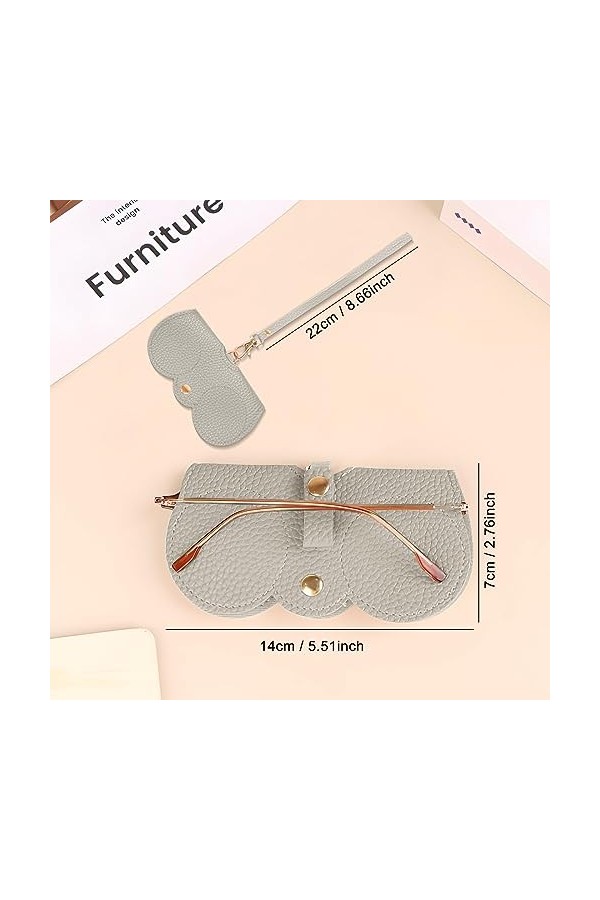 EFNHJF5 Lot de 2 sacs de lunettes de soleil en cuir souple, sac à lunettes souple en cuir, étui à lunettes de soleil, pochett