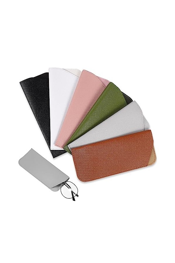 ULTECHNOVO 6 Pièces Étui En Cuir Étui À Lunettes En Cuir Étui À Lunettes Lunettes Sac Doux Étui À Lunettes De Soleil Étui À L