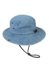 JK Home Bob Homme Chapeau de Soleil Femme Pliable Anti UV Pêcheur Eté Cordon Réglable Randonnée Azur