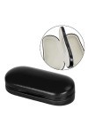 Double étui à lunettes double couche étui à lunettes double étui pour 2 paires de lunettes portable étui à lunettes double ét