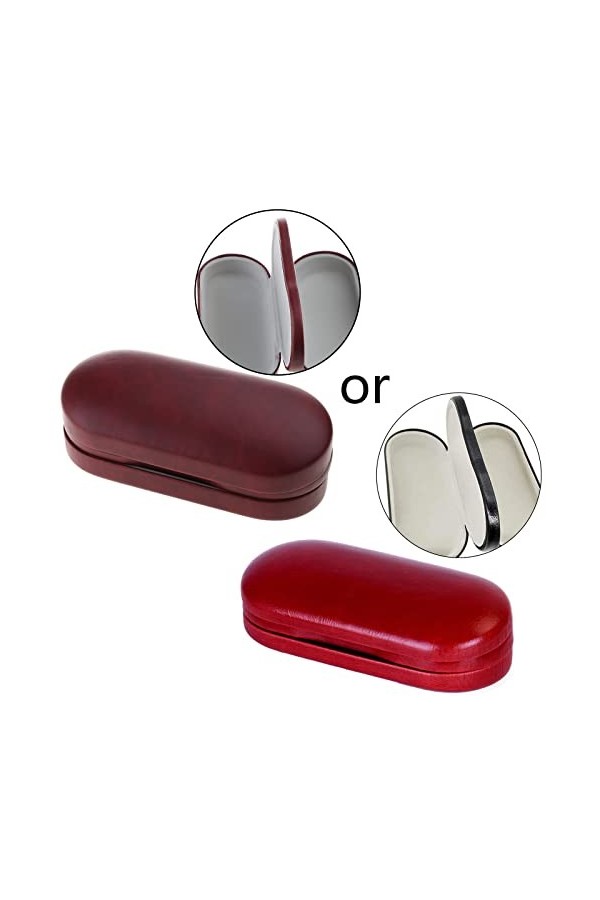 Double étui à lunettes double couche étui à lunettes double étui pour 2 paires de lunettes portable étui à lunettes double ét