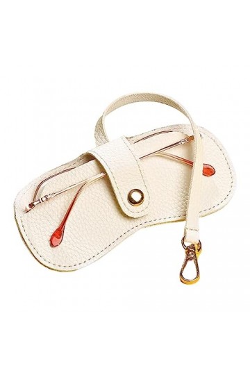 Sac à lunettes de soleil en cuir – Étui à lunettes avec clip ceinture et dragonne – Belle et élégante – Étui de rangement en 