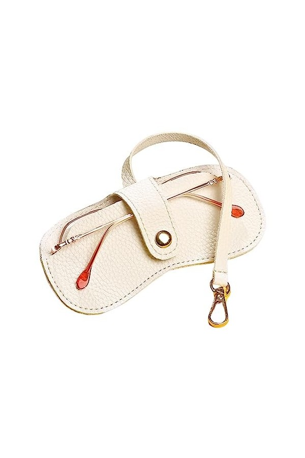 Sac à lunettes de soleil en cuir – Étui à lunettes avec clip ceinture et dragonne – Belle et élégante – Étui de rangement en 