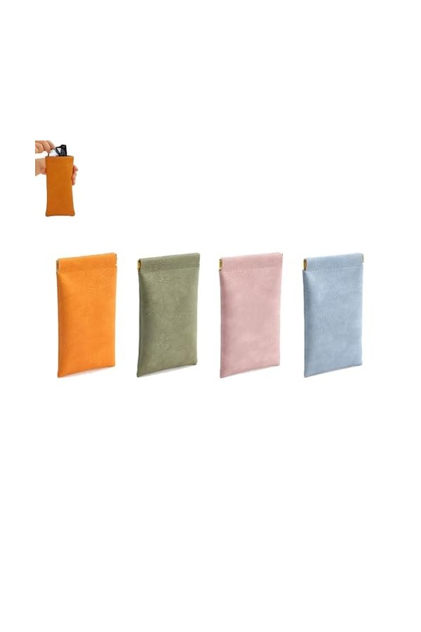 Casexey - Pochette de rangement en cuir à fermeture à pression, pochette de rangement en cuir à fermeture à pression pour lun