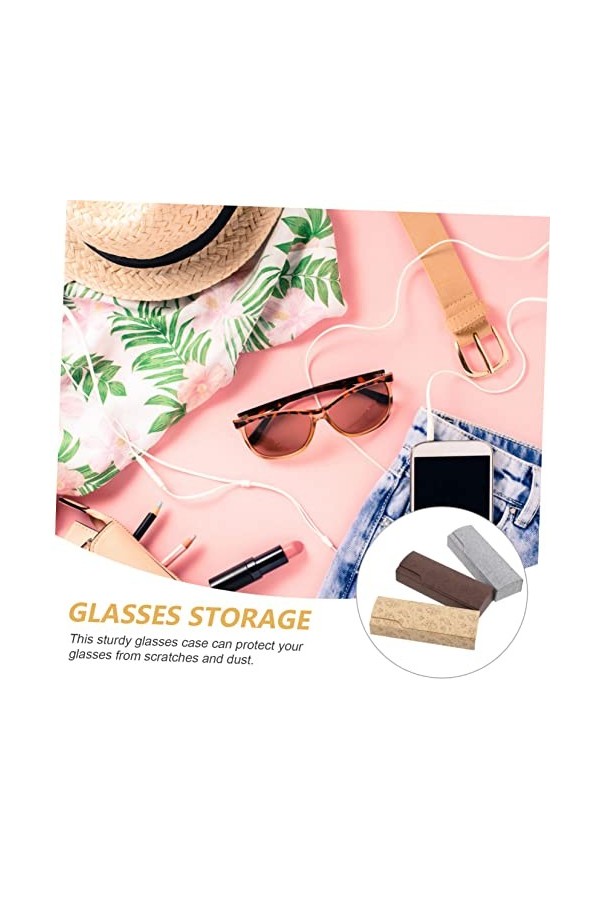 GALPADA Pu 3 Pièces Carré Étui À Lunettes Lunettes De Soleil Pour Femmes Mode À La Mode Pliable Lunettes De Soleil Dur Étui À