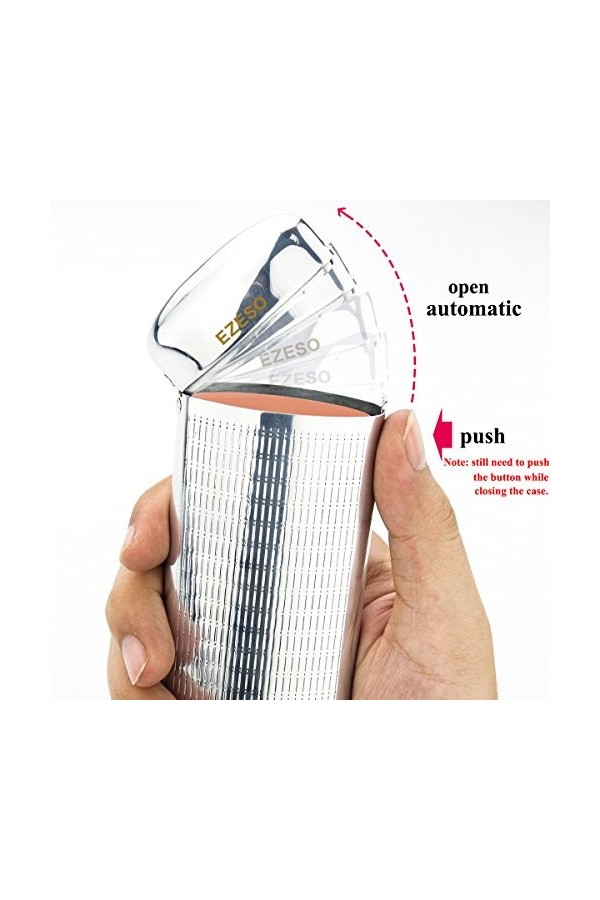 EZESO Étui à Lunettes Pour petits verres à cadre moyen argent