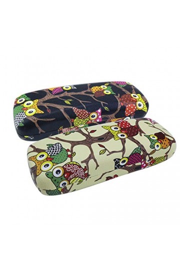 2 pcs Dessin Animé Mignon Hibou étui à lunettes étui à lunettes étui Rigide étui à lunettes Coloré Pour lunettes de soleil/lu