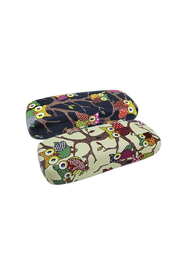 2 pcs Dessin Animé Mignon Hibou étui à lunettes étui à lunettes étui Rigide étui à lunettes Coloré Pour lunettes de soleil/lu