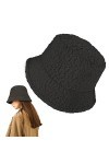 Lusofie Bob Chapeau de Pêcheur Femme Hiver Chaud Moelleux Seau Chapeau Moelleux Chaud en Peluche Fourrure Seau Bob en Fourrur