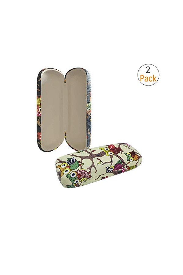 2 pcs Dessin Animé Mignon Hibou étui à lunettes étui à lunettes étui Rigide étui à lunettes Coloré Pour lunettes de soleil/lu