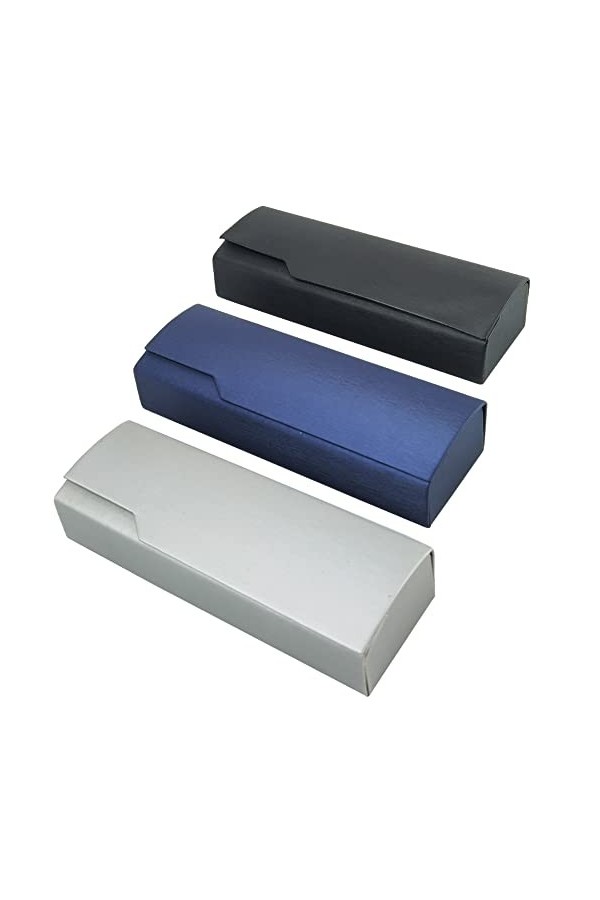 YAVO-EU Étui à Lunettes,3 Pièces Boîte à Lunettes Portable Étui à Lunettes à Fermeture Magnétique pour Femmes Hommes Enfants,