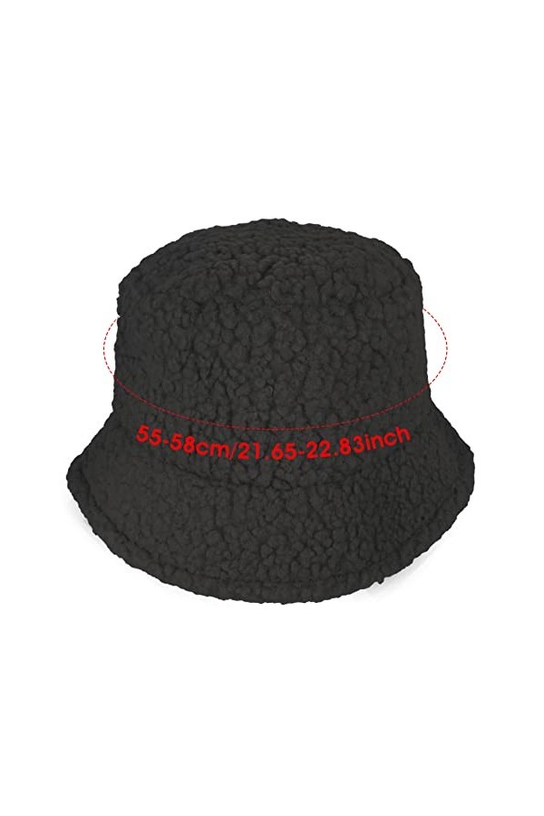 Lusofie Bob Chapeau de Pêcheur Femme Hiver Chaud Moelleux Seau Chapeau Moelleux Chaud en Peluche Fourrure Seau Bob en Fourrur