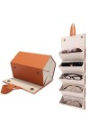 JIAMAIN Boîte de Rangement pour Lunettes, Étui de Voyage Pliable à 5 Emplacements en Cuir Synthétique pour Lunettes de Soleil