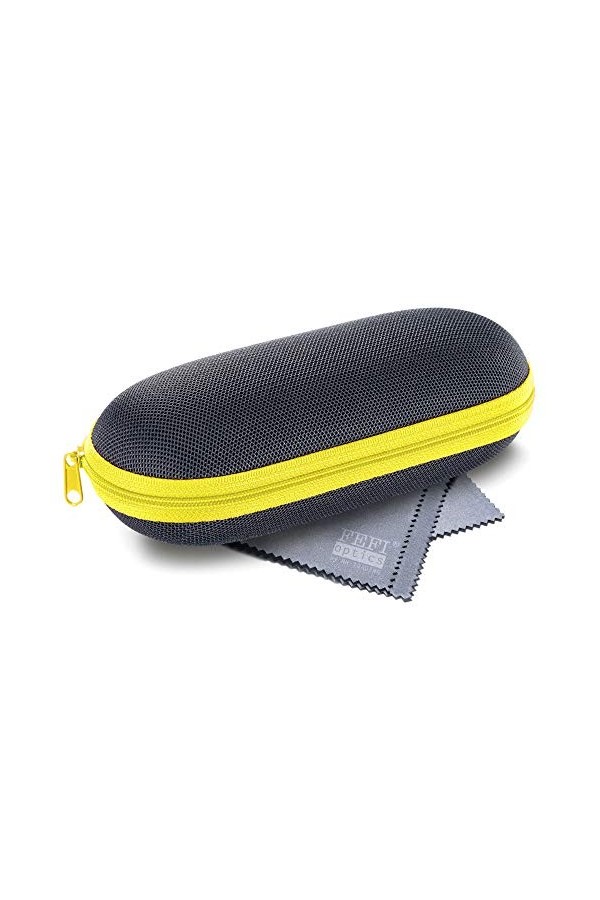 FEFI - Étui à lunettes rigide et léger - Pour lunettes de sport et de soleil - y compris chiffon de nettoyage de lunettes de 