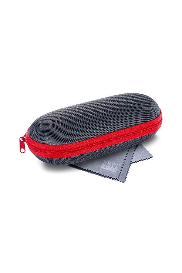FEFI - Étui à lunettes rigide et léger - Pour lunettes de sport et de soleil - y compris chiffon de nettoyage de lunettes de 
