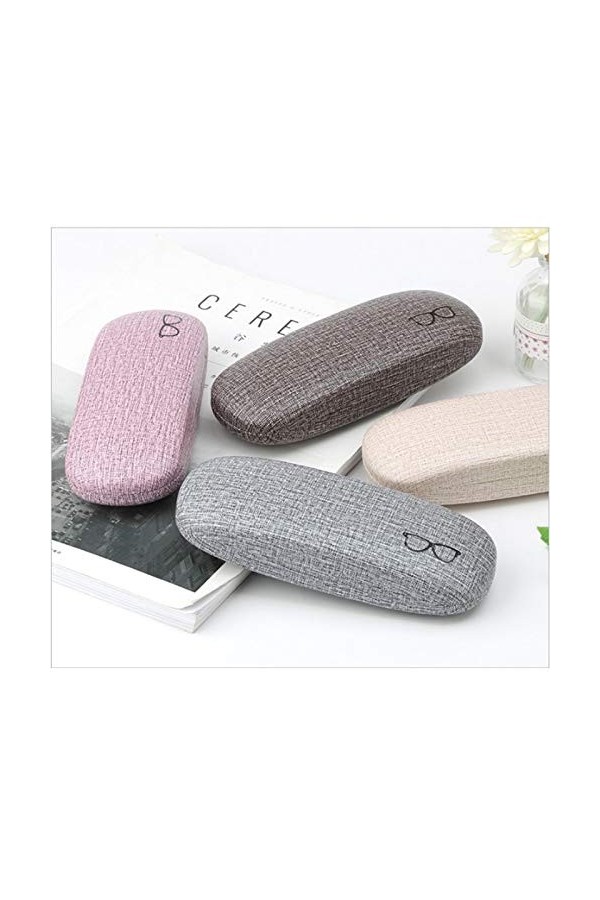 4 Pièces Étui à Lunettes Rigide, Etui à Lunettes en Lin, Étui à Lunettes, Convient pour Ranger Et Stocker des Lunettes de Myo