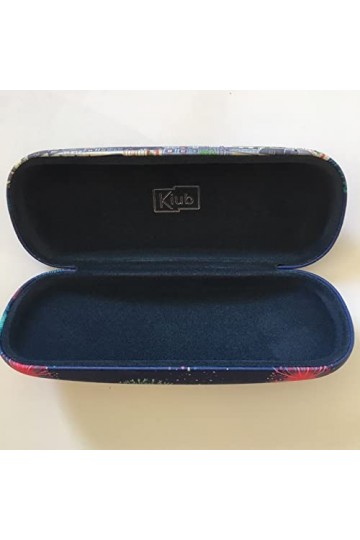 KIUB Etui à lunettes rigide - Motif Paris en fête avec la Tour Eiffel - fond bleu marine