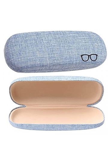2 Pièces Étui à Lunettes, Étui à Lunettes Rigide, Étui à Lunettes en Lin, Métal Portable Pliable Étui à Lunettes de Protectio