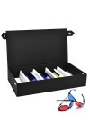 LANSKYLAN Boîte Rangement Lunettes 5 Compartiments Organisateurs de Lunettes en Cuir PU Boîte Porte Lunettes Organisateur de 