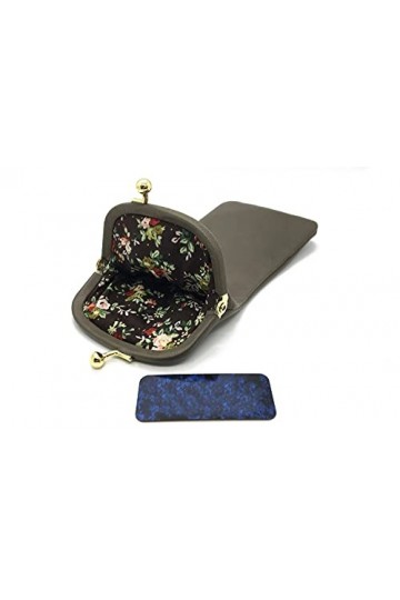 Etui à lunettes de vue ou de soleil en cuir dagneau véritable souple et doux - Intérieur en tissu motif Liberty - Fermeture 