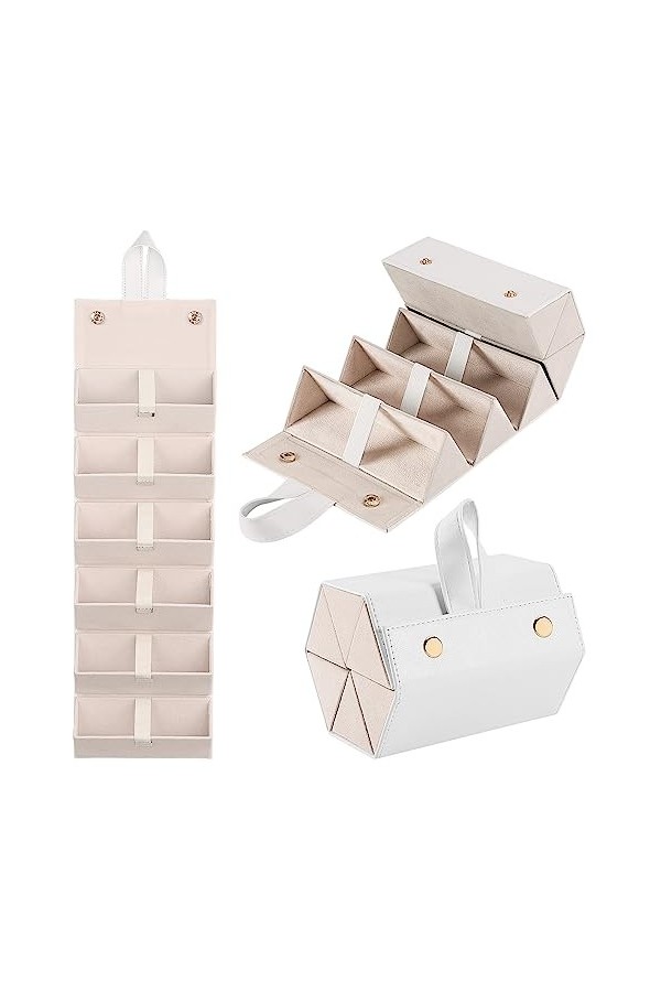 MoKo Étui à Lunettes avec 6 Compartiments, Étui Pliable de Transport pour Ranger Lunettes de Soleil, Organisateur Lunettes Po