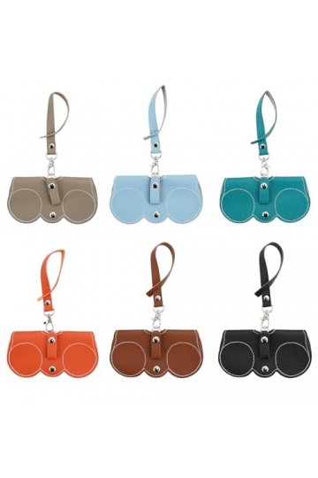 Bekecidi 6 Pièces Étui à Lunettes de Soleil, Sac à Lunettes de Soleil en Cuir Souple, Sacs à Lunettes avec Lanière, Étui à Lu