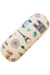 KIUB Etui à lunettes rigide - Motif Paris jadore avec la Tour Eiffel - fond blanc