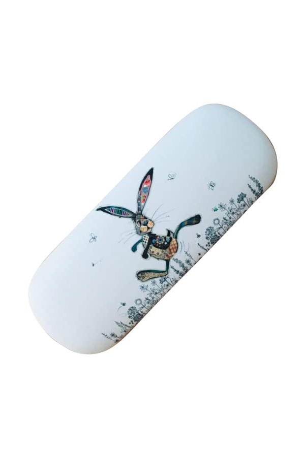 KIUB Etui à lunettes rigide - motif lièvre qui court stylisé