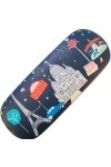 KIUB Etui à lunettes rigide - Motif Paris Tour Eiffel et Sacre Cœur la nuit - fond bleu marine